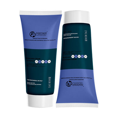 Bon prix Crème décolorante capillaire biologique 400 ml formule bleue OEM/ODM sans ammoniaque, éclaircissement permanent à base de plantes, hypoallergénique pour usage en salon, gratuit en ligne